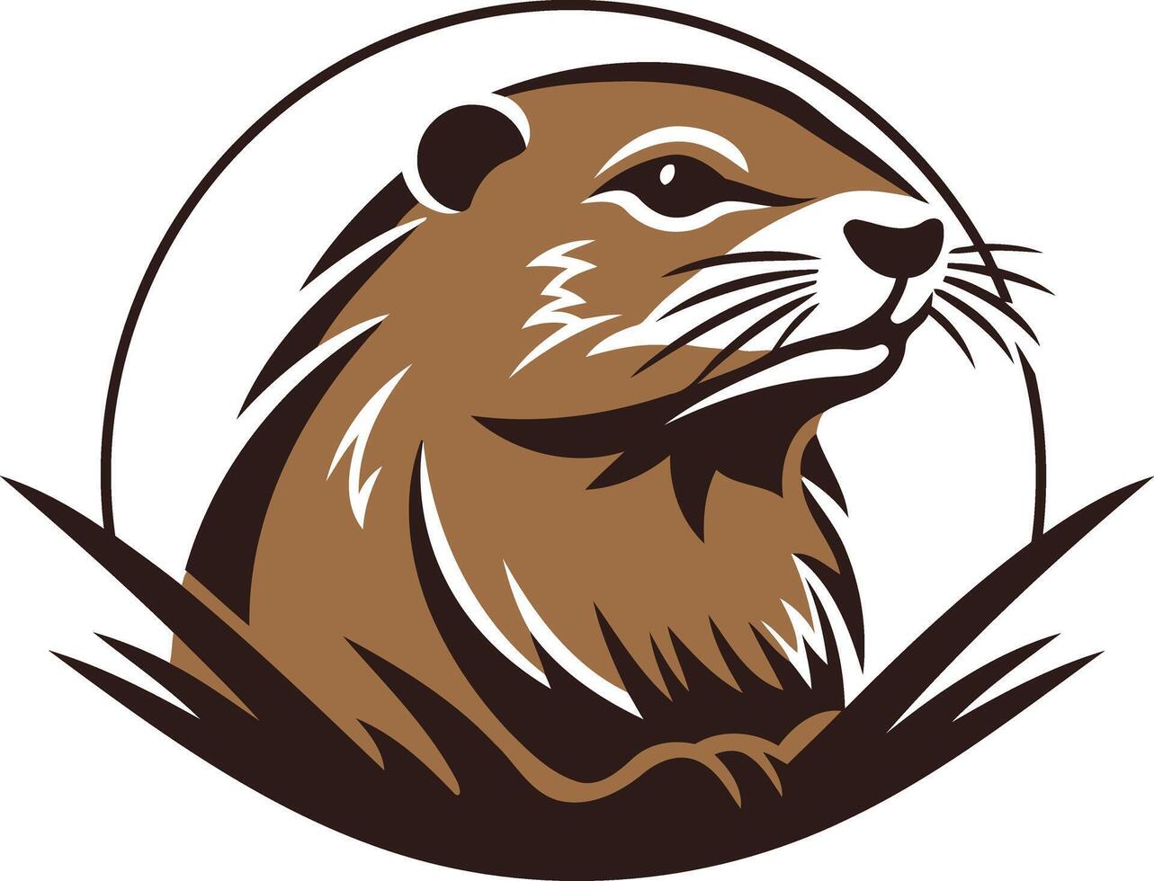 A bold, stylized illustration of a gopher's head, perfect for a mascot or logo for businesses or organizations related to nature, wildlife, or conservation vector