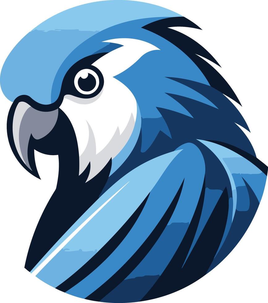 A vibrant, stylized blue parrot head, perfect for branding or logo design vector