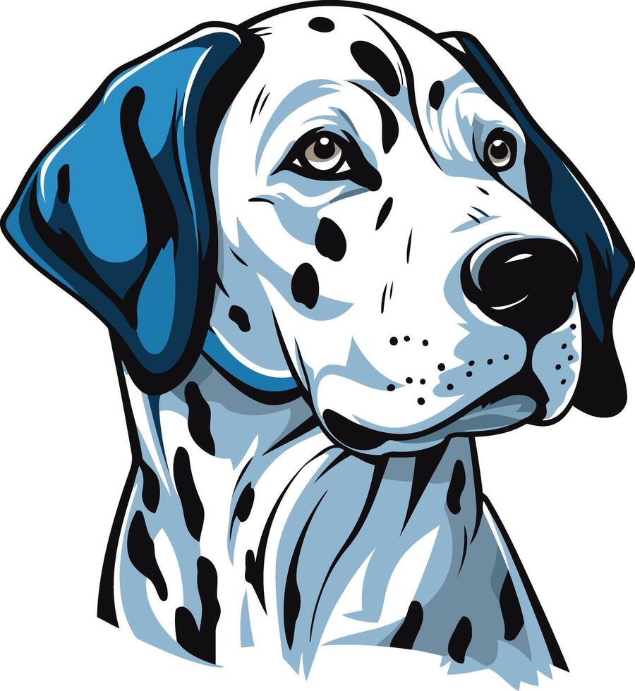 A charming and expressive dalmatian portrait, perfect for branding, pet related projects, and more vector