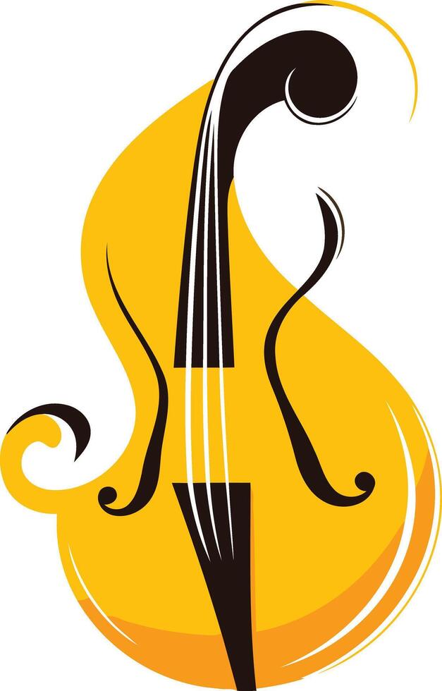 A stylized abstract violin design, perfect for musical businesses, events, or branding vector