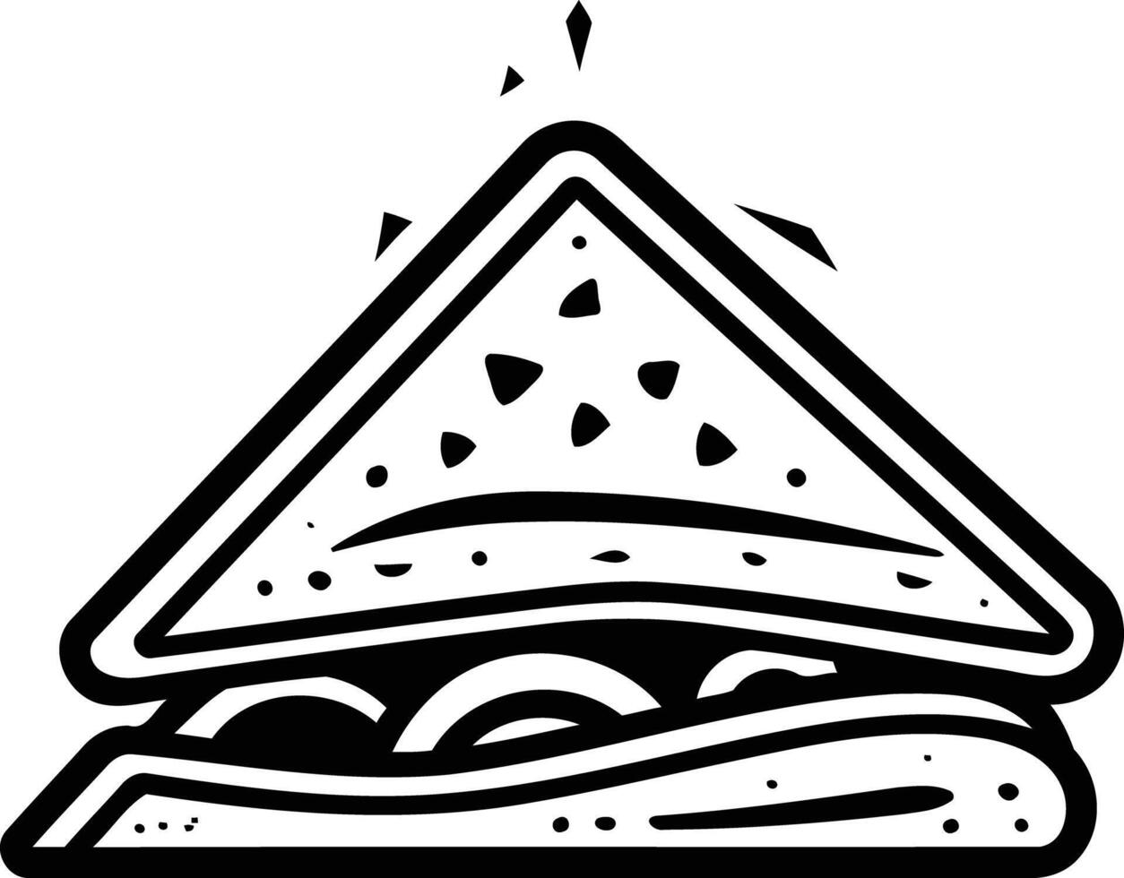 A simple line drawing of a sandwich, perfect for illustrating your food blog, menu, or recipe vector
