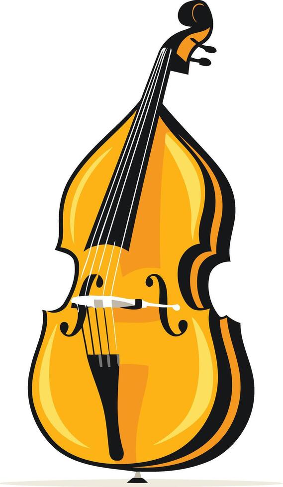 A stylized illustration of a double bass, perfect for music-related designs vector