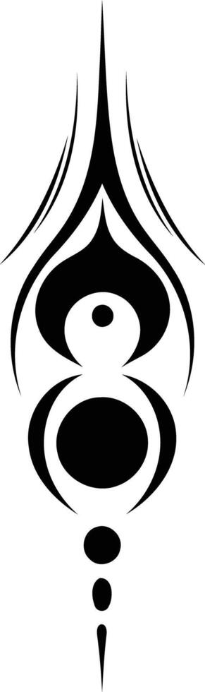 Simple yet striking abstract tattoo design with flowing lines and symbolic circles vector