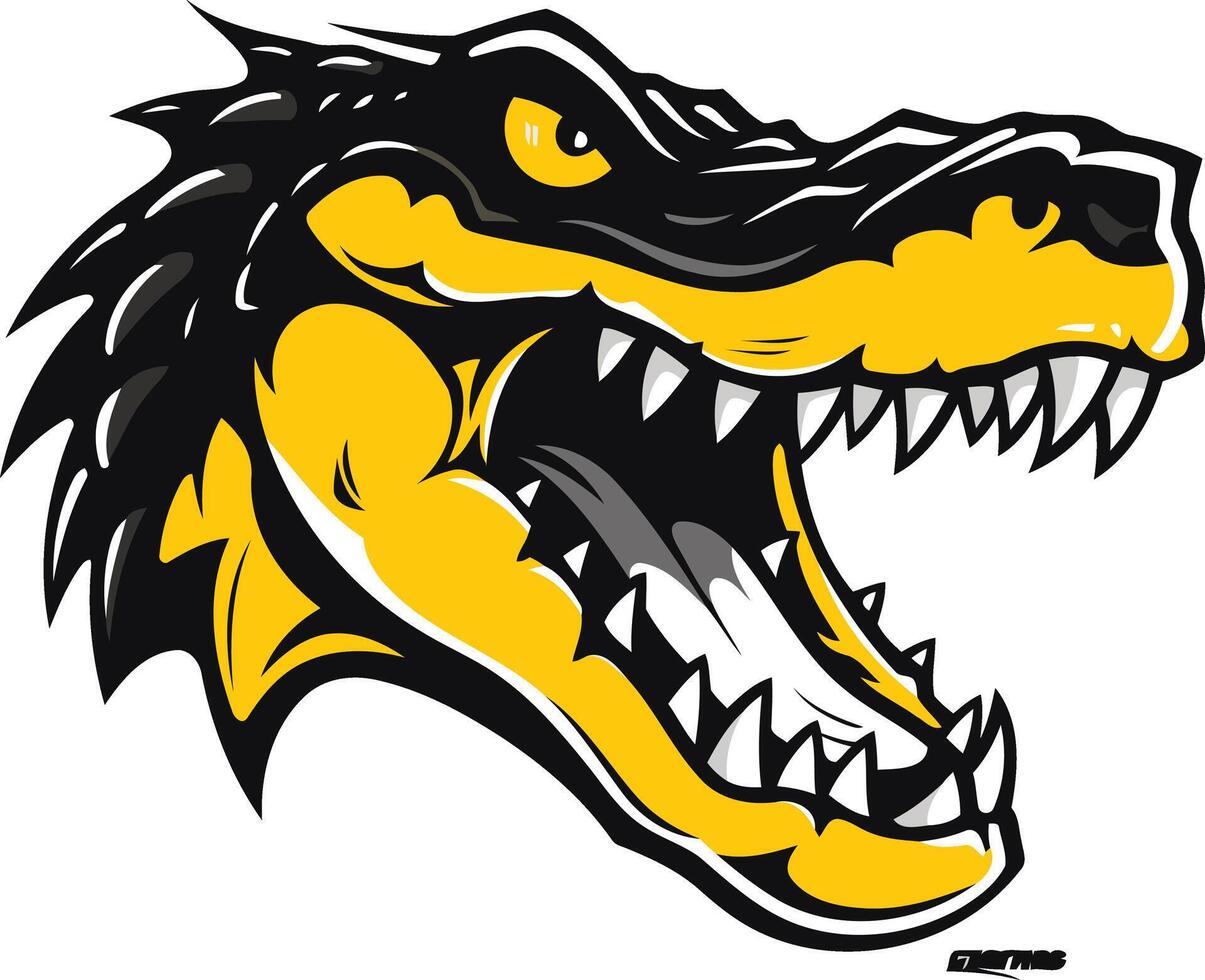 A fierce and powerful alligator head logo, perfect for a sports team, company, or brand seeking a bold and impactful identity vector