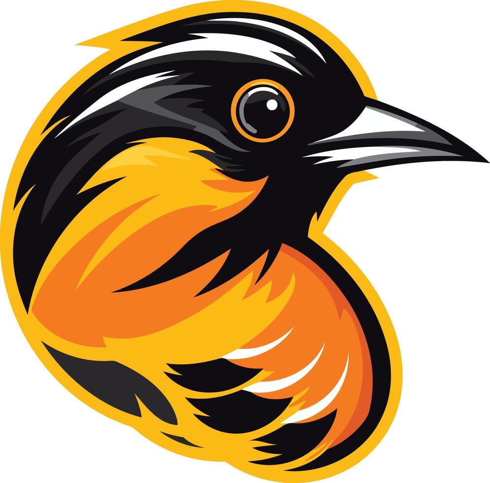 A bold and vibrant illustration of a bird's head, perfect for branding, logos, or mascot design vector
