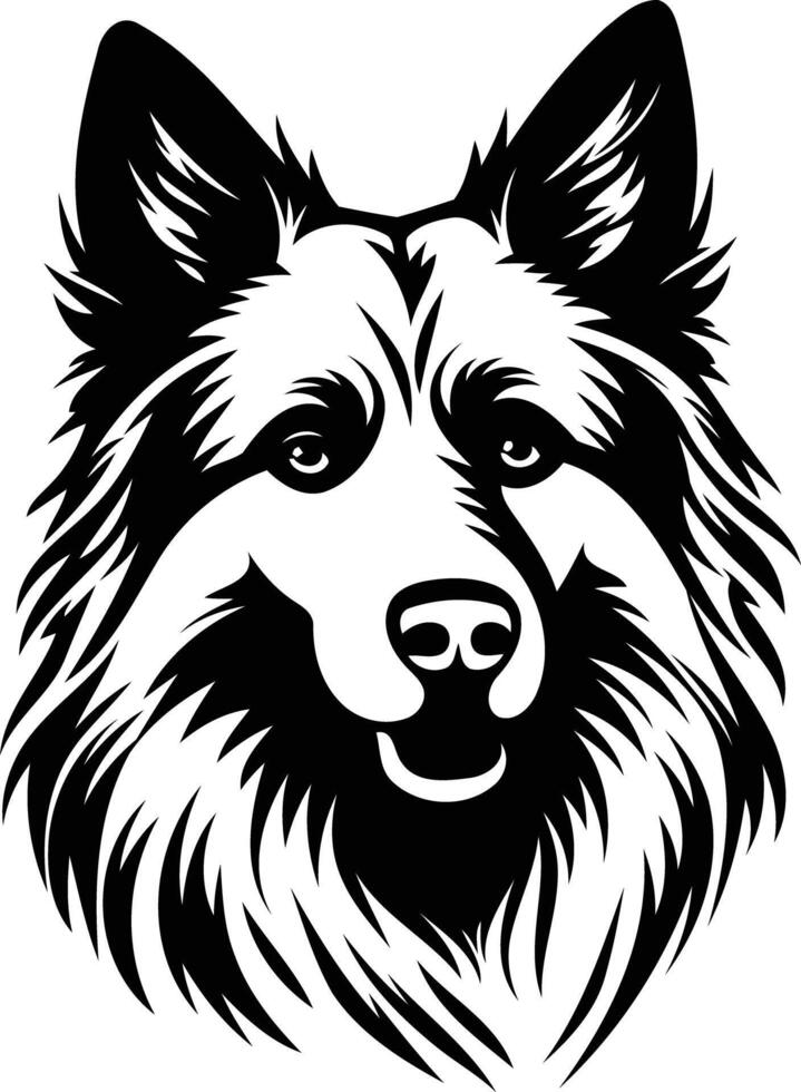 A bold and expressive black and white illustration of a dog's head, perfect for branding, logos, or pet-related designs vector