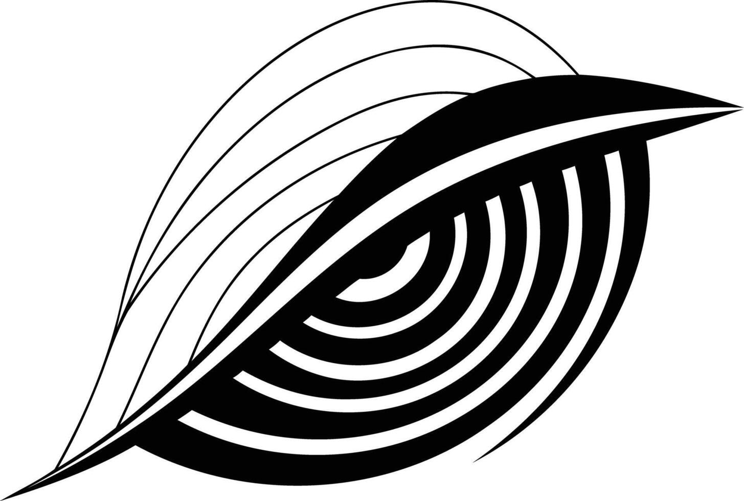 Abstract eye tattoo design in black and white vector
