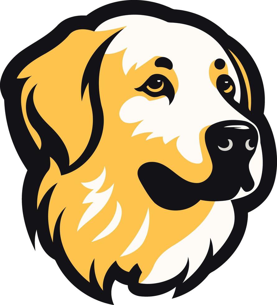 A friendly and playful golden retriever head illustration, perfect for dog-related businesses, logos, and branding vector