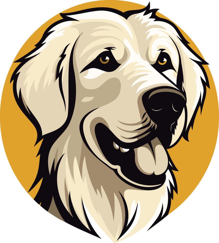 A friendly and adorable golden retriever dog with a happy expression, perfect for pet-related businesses, websites, and social media vector