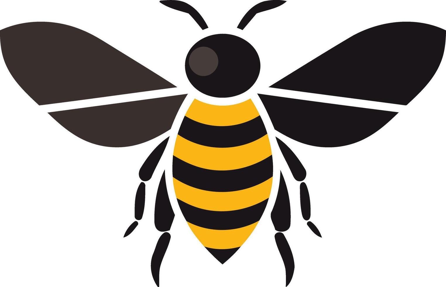 Simple and stylish bee logo design, perfect for branding a honey company, beekeeping business, or any company wanting to convey a sense of hard work, community, and quality vector