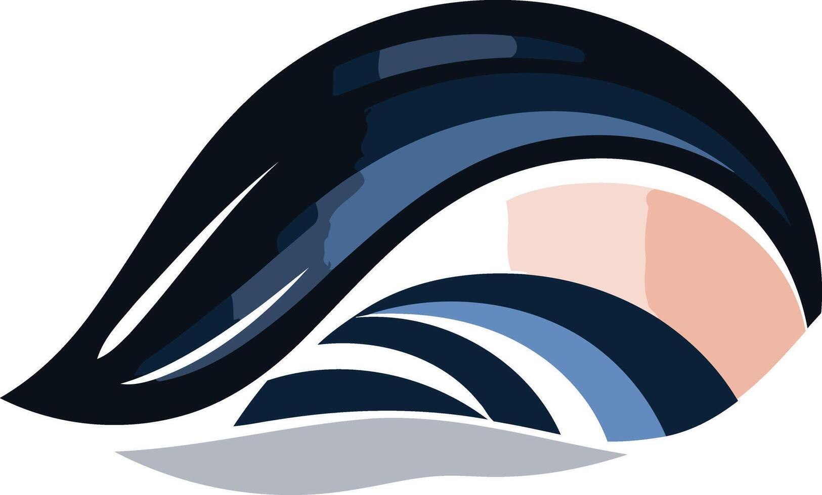 Abstract logo design featuring a wave-like shape with blue and white tones, perfect for businesses focused on water, ocean, or nature vector