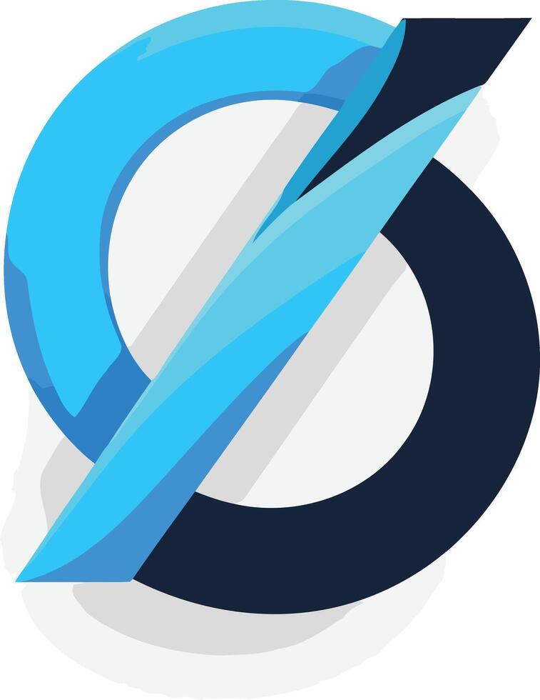 Modern abstract logo design featuring a blue and black color scheme with a dynamic shape vector