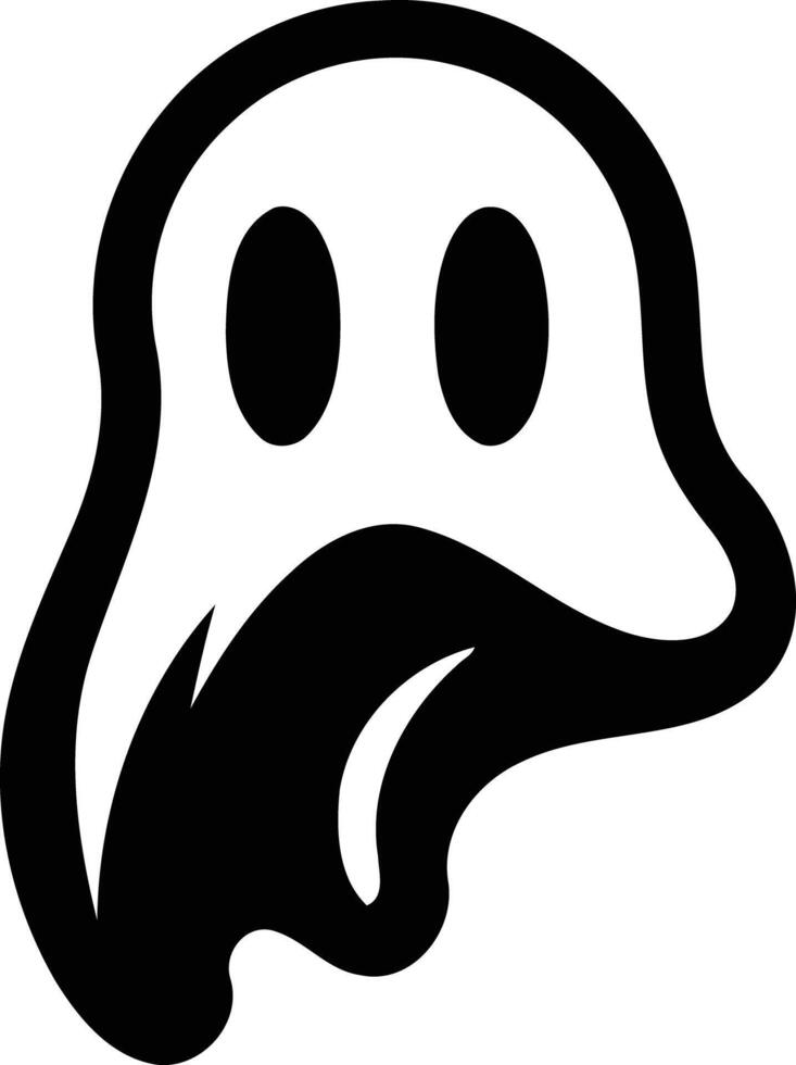 Simple black and white ghost icon vector