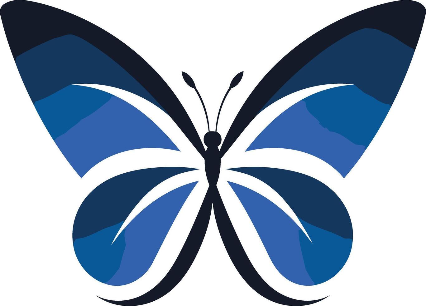 A stylized blue butterfly, perfect for logos, branding, or designs that need a touch of elegance and freedom vector