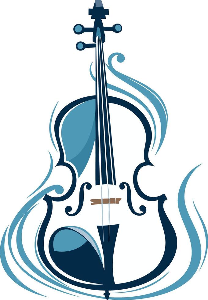 Abstract blue violin design, perfect for music schools, orchestras, and musical event branding vector