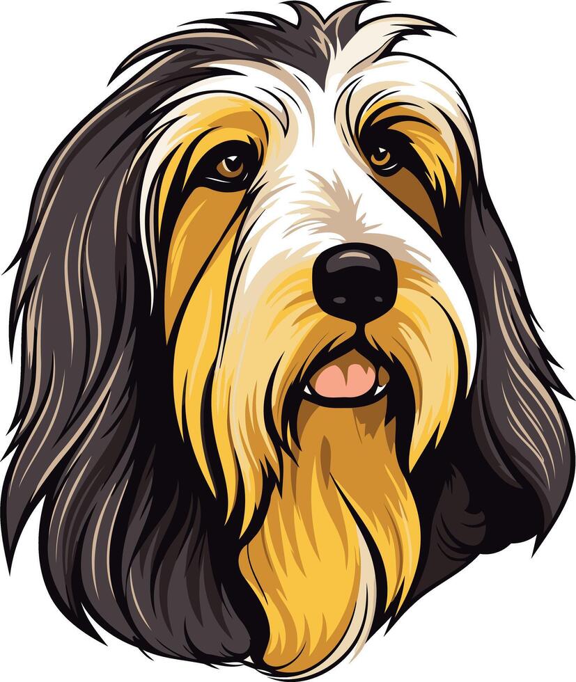 A charming portrait of a bearded collie, perfect for dog lovers, pet businesses, and canine-themed designs vector