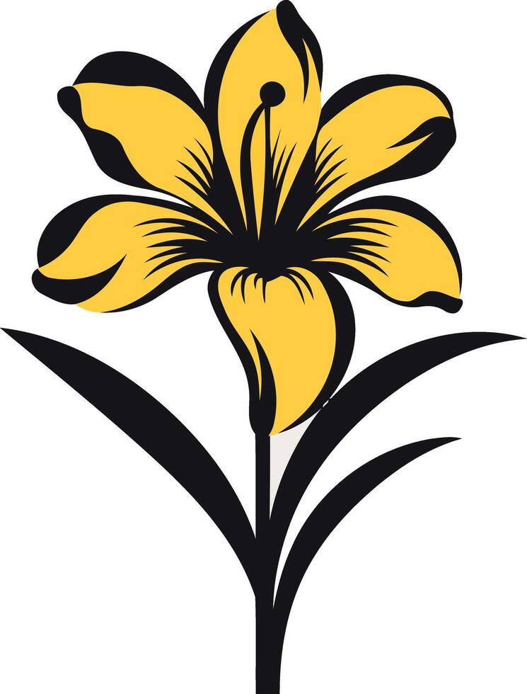 Simple and elegant yellow flower illustration, perfect for logo design, branding, or decorative purposes vector