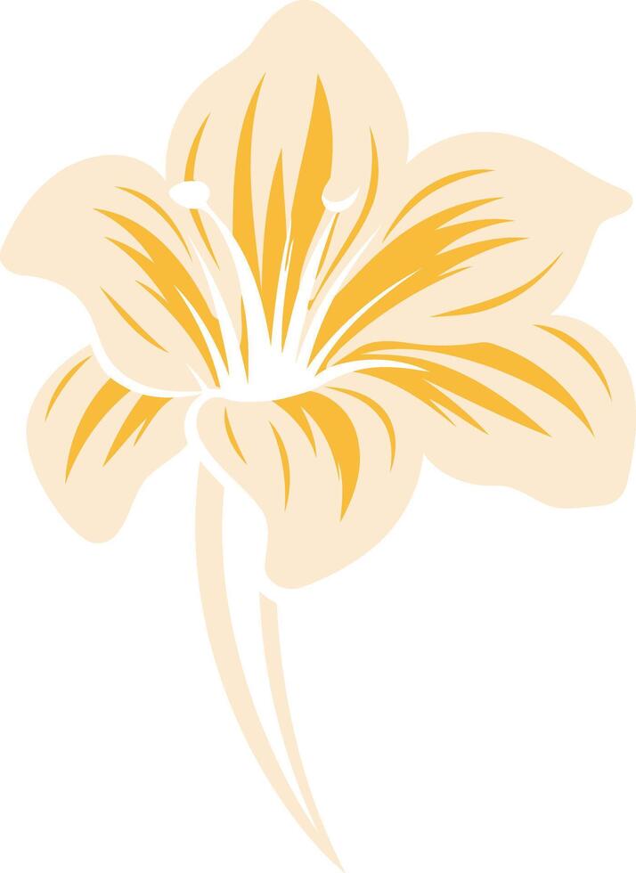 Simple, elegant illustration of a single lily flower, perfect for feminine branding, wedding invitations, or floral design projects vector