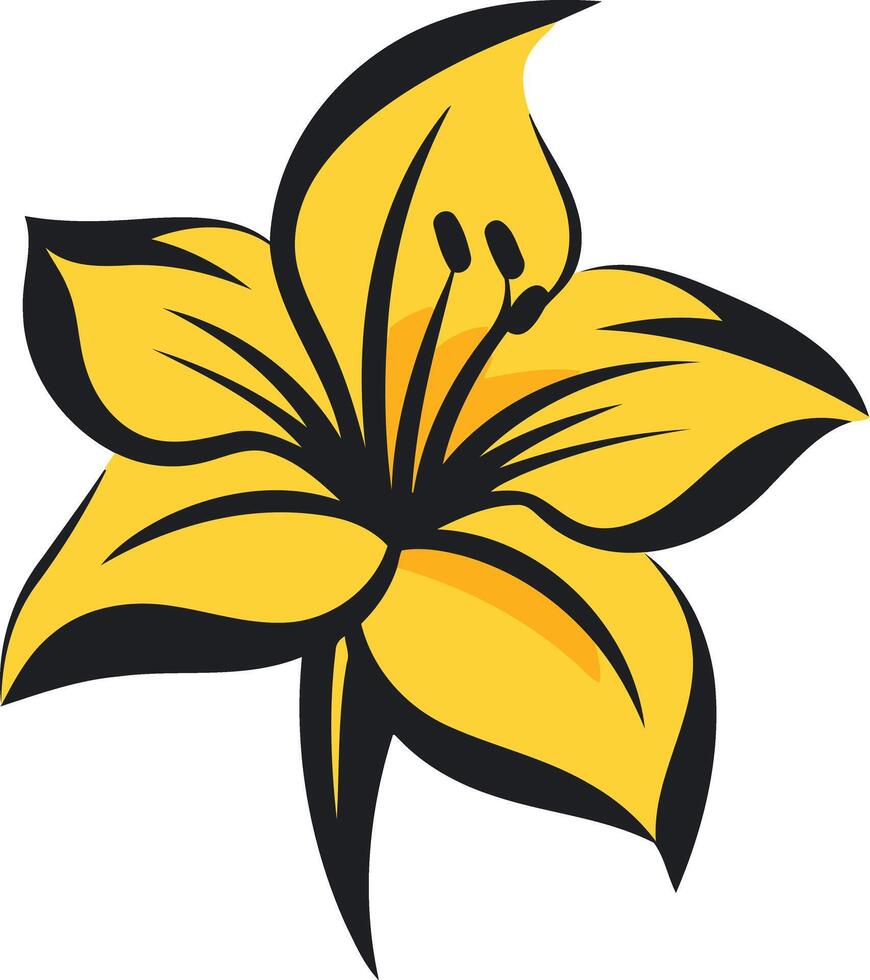 Simple and elegant yellow lily flower graphic, perfect for logos, branding, or design projects vector