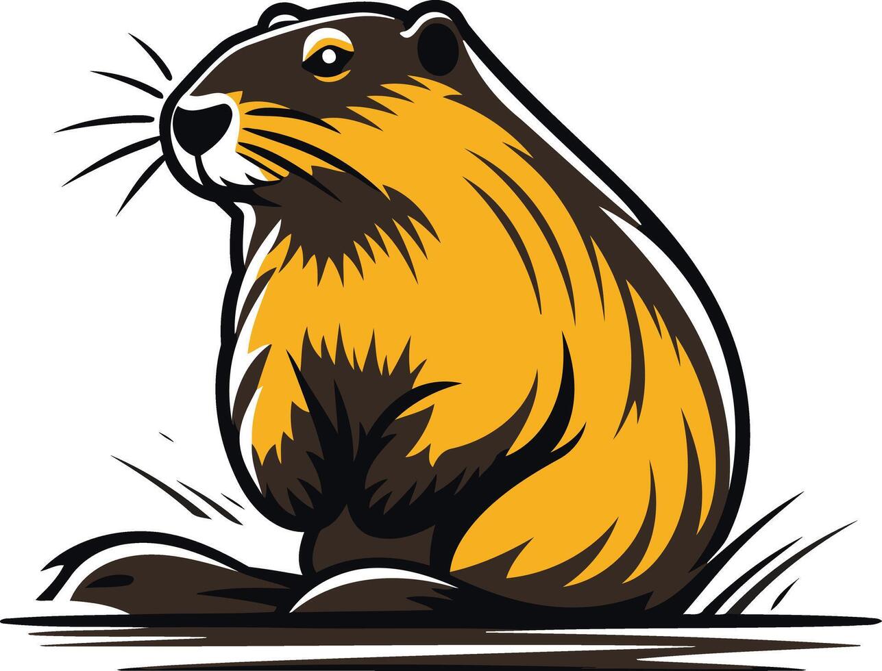 A stylized illustration of a groundhog, perfect for branding, logos, or mascot designs vector