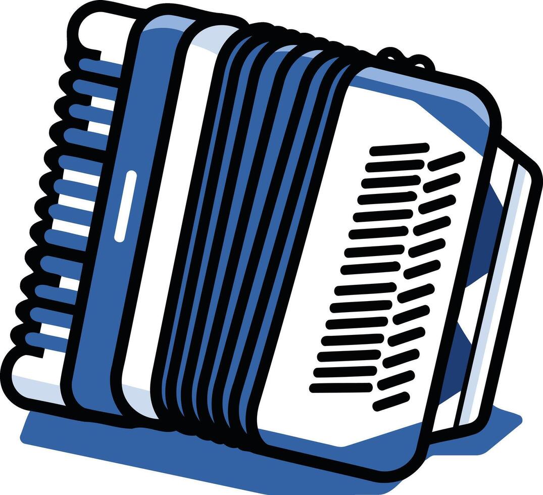 A simple, cartoon style illustration of an accordion, perfect for adding a touch of musical whimsy to your designs vector