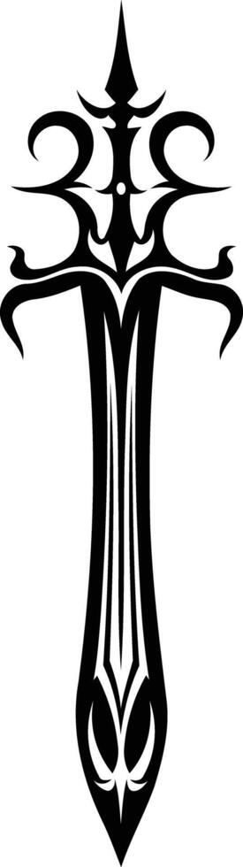 A bold and intricate tribal sword design, perfect for tattoos, logos, or graphic design projects vector