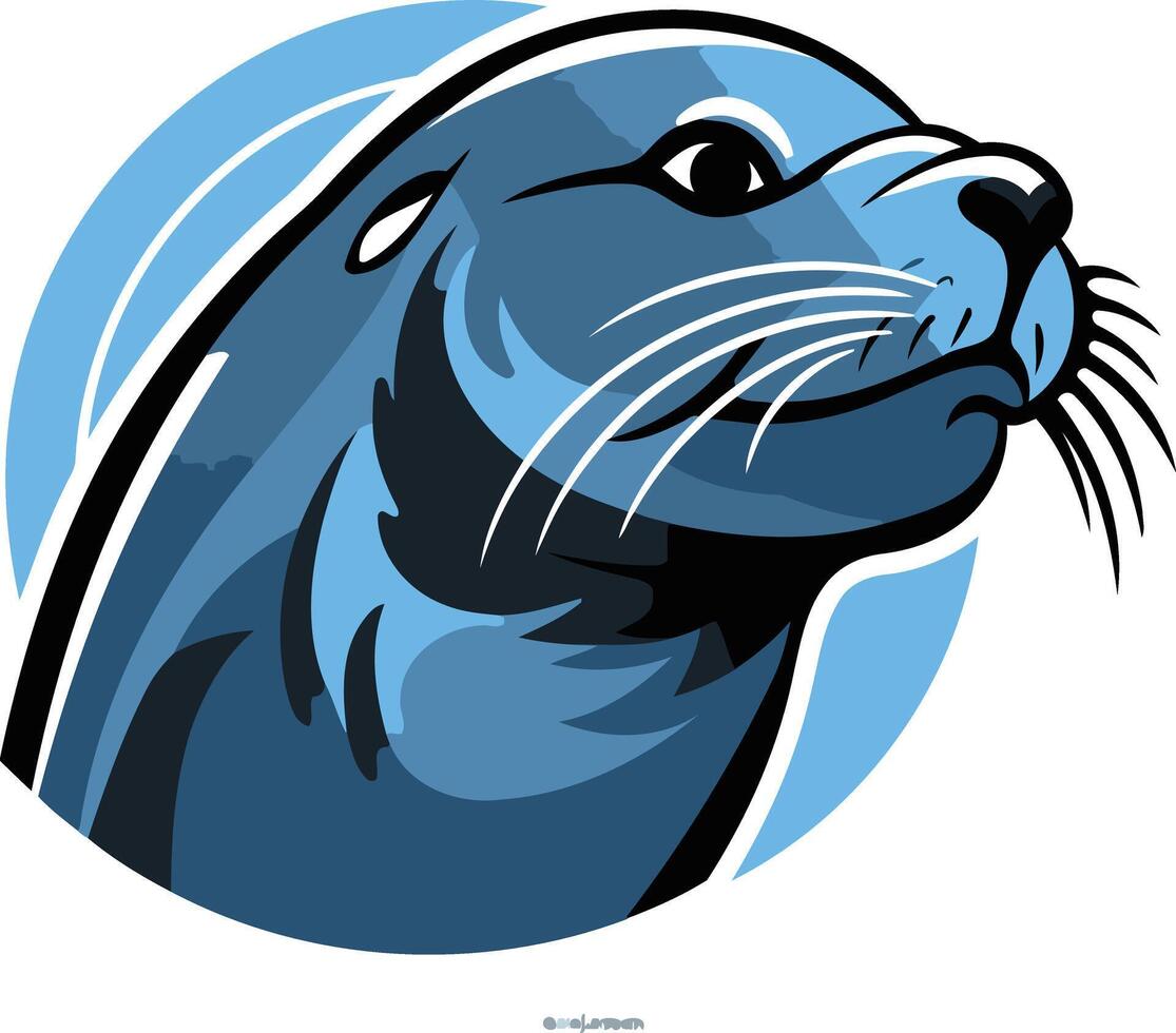 A stylized illustration of a seal's head, perfect for logos, branding, and mascot designs vector