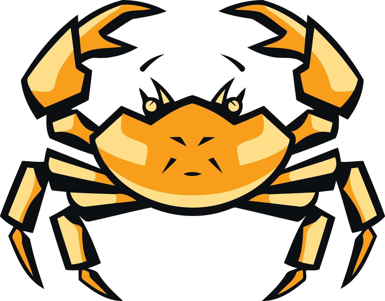 Bold and stylized crab illustration, perfect for mascot, logo, or branding vector
