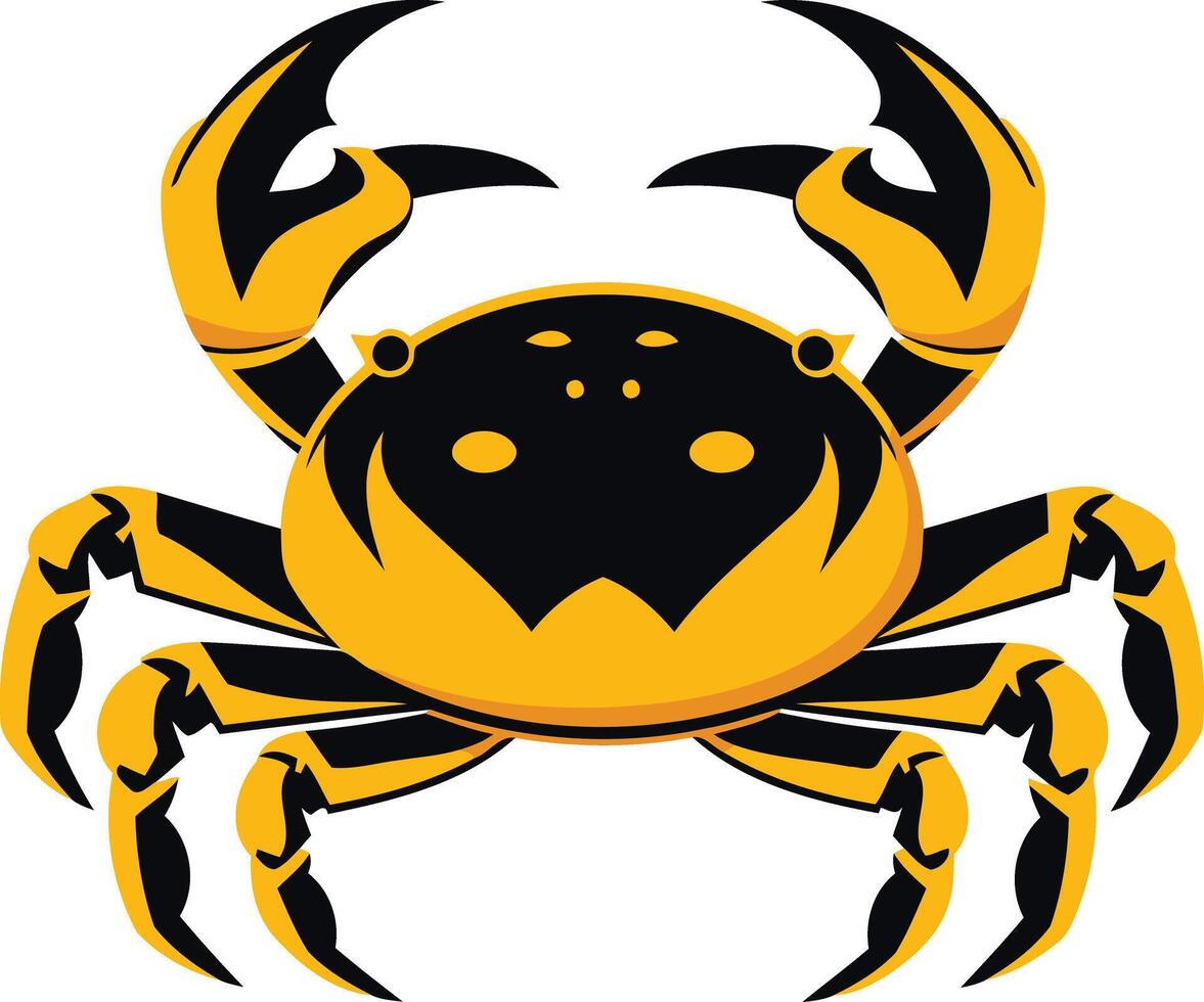 Bold and stylized crab logo, perfect for seafood restaurants, nautical brands, or any business looking for a unique and powerful symbol vector