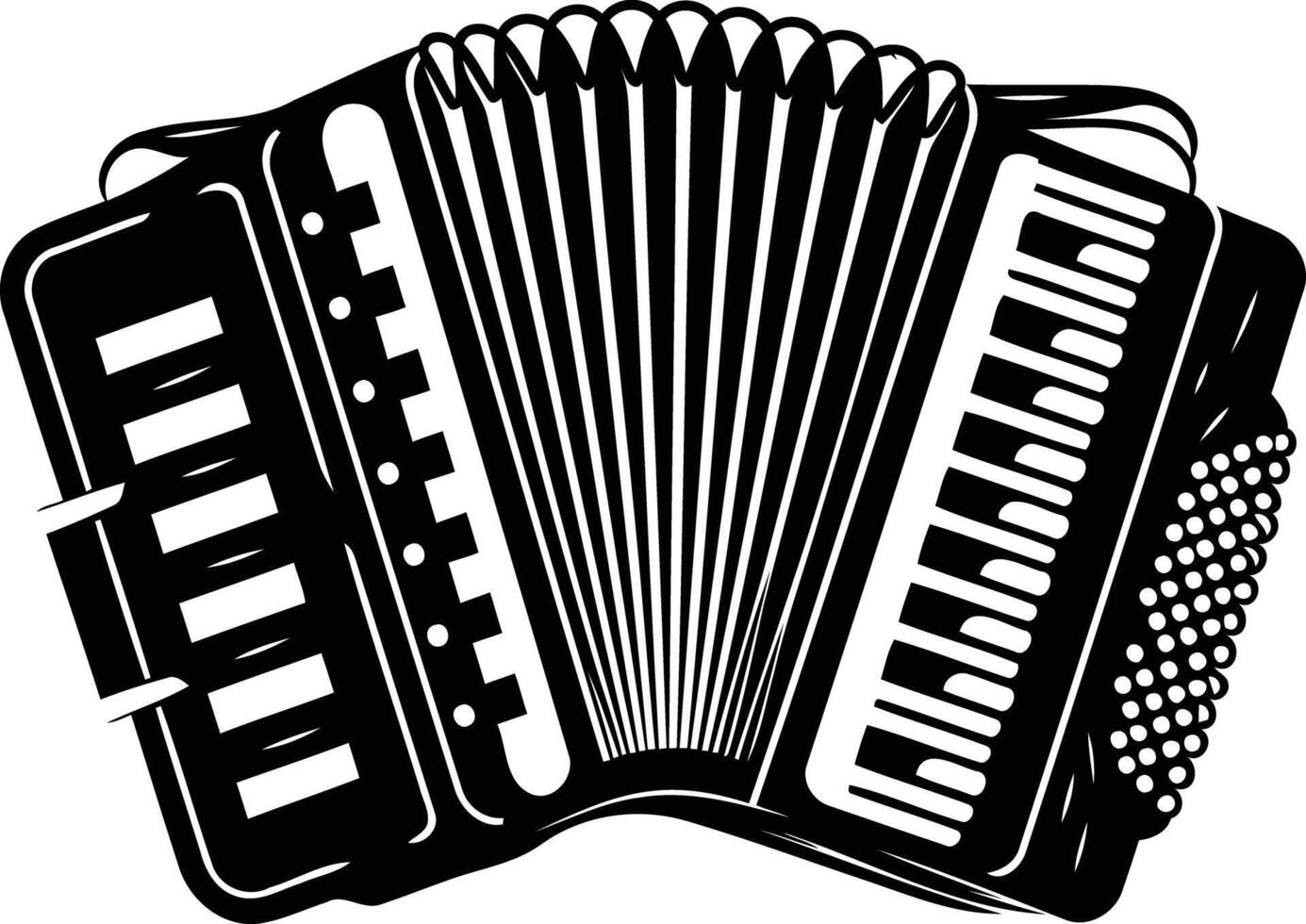 A simple, bold illustration of an accordion, perfect for musical design projects or to represent folk music vector