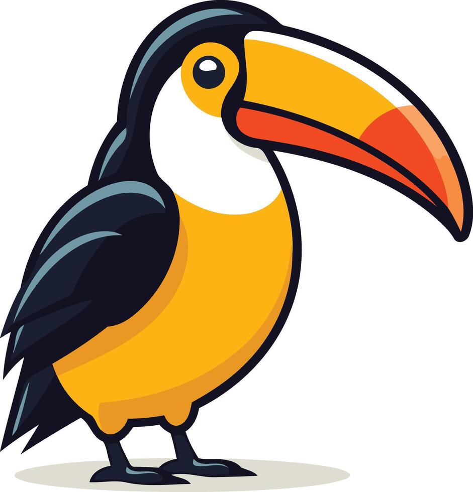 Cute and colorful toucan illustration, perfect for children's books, branding, or educational materials vector