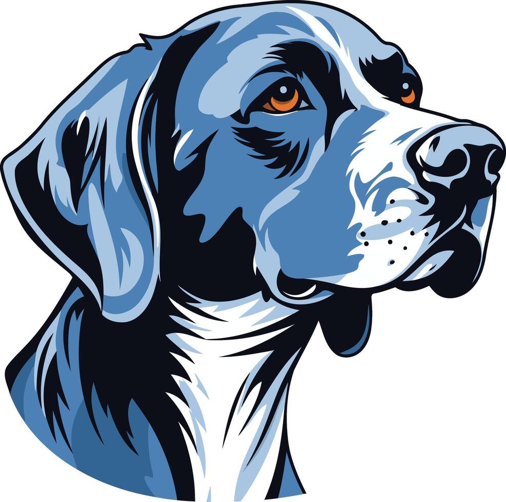 A striking illustration of a german shorthaired pointer dog, perfect for branding, logos, or designs related to hunting, canine companions, or pet products vector