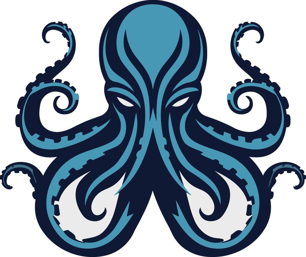 A powerful and intimidating octopus logo design, perfect for businesses seeking a bold and unique brand identity vector