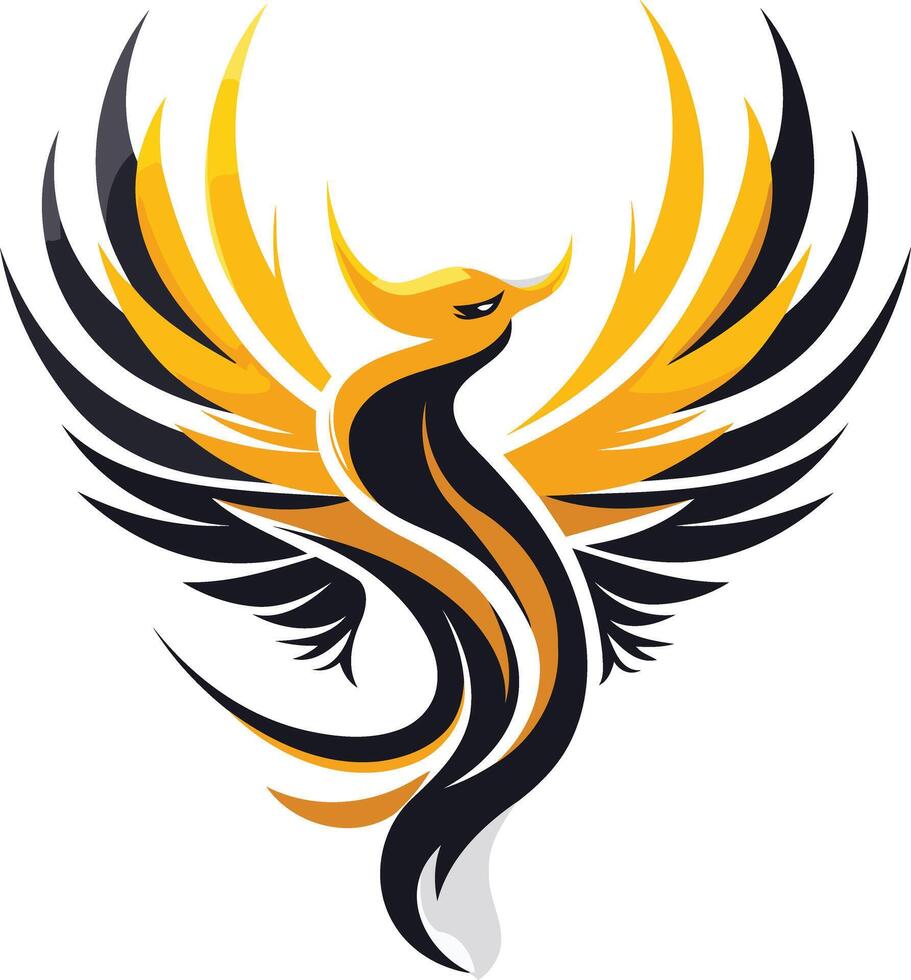 Bold and powerful phoenix logo, perfect for a brand seeking strength, rebirth, and resilience vector