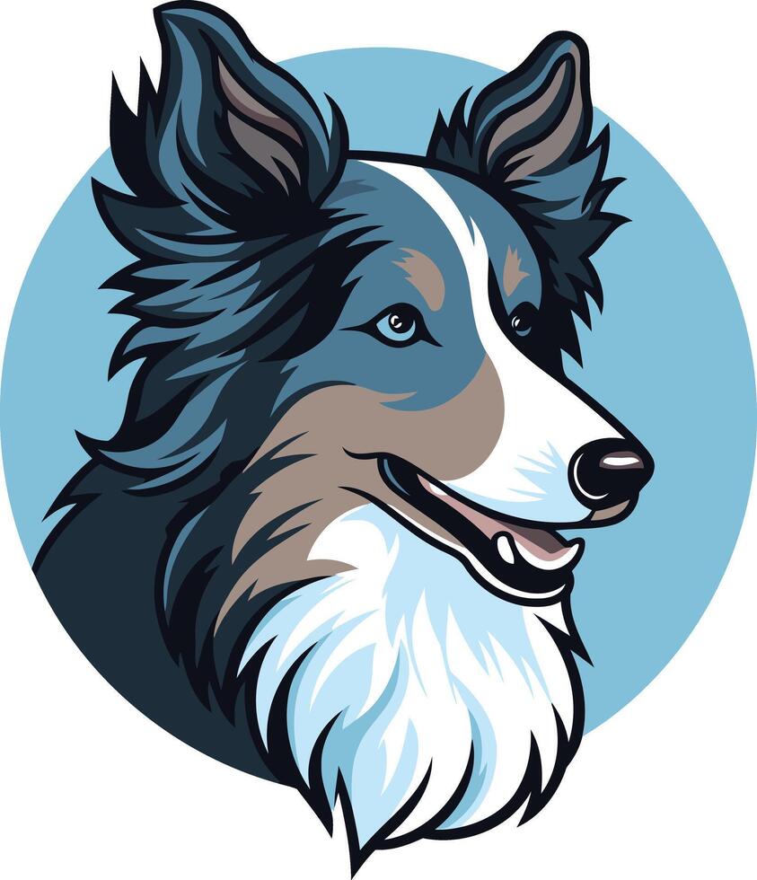 A friendly and playful border collie portrait, perfect for branding, pet businesses, or dog-related designs vector