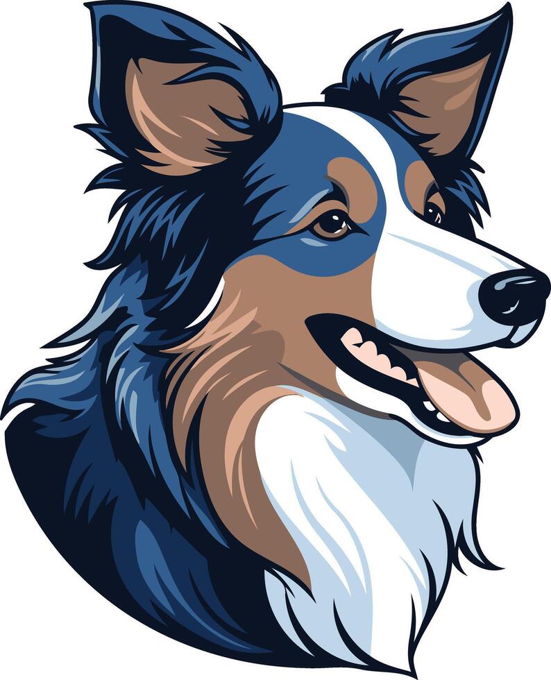 A friendly and playful border collie, perfect for pet-related designs, websites, and social media vector