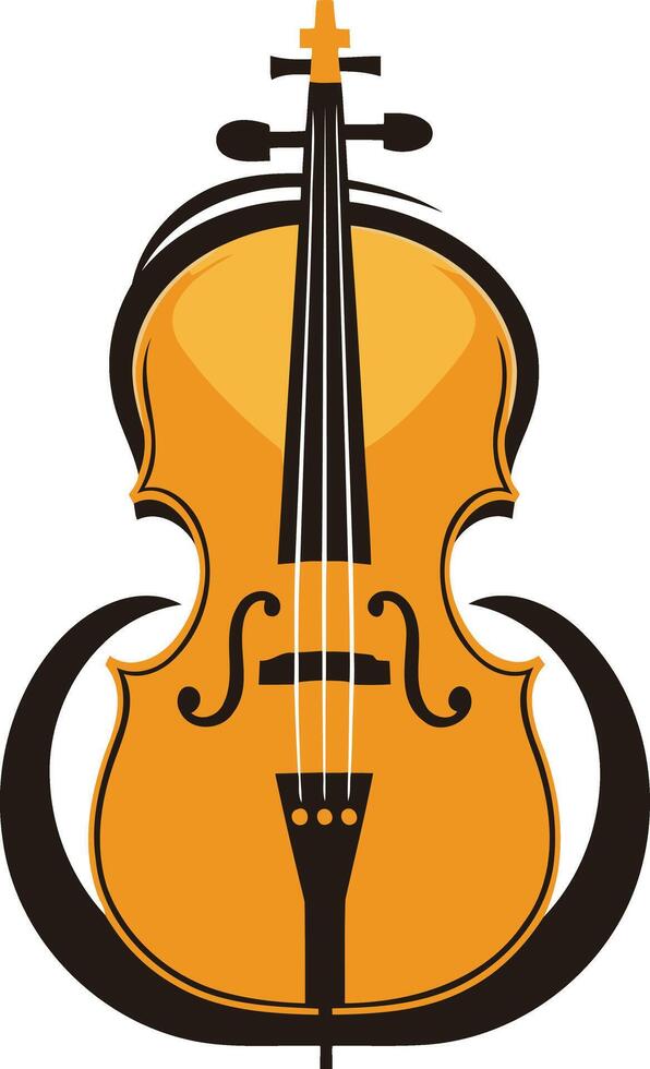 A classic cello with elegant stylized curves, perfect for music schools, orchestras, or any musical branding vector