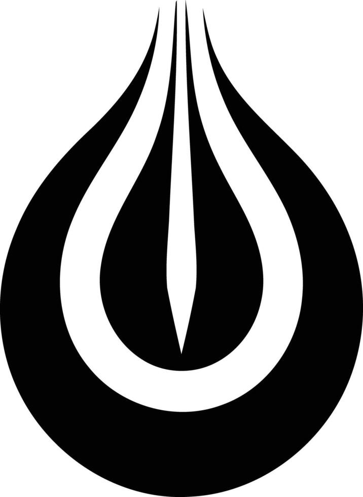 Abstract black and white logo design featuring a stylized teardrop shape vector