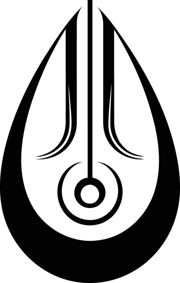 Abstract minimalist black and white teardrop logo design vector