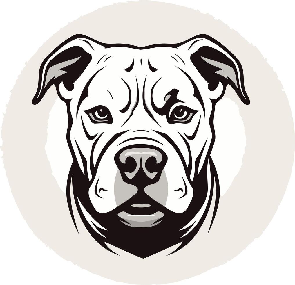 A bold and powerful illustration of a pit bull terrier's head, perfect for branding, t-shirts, or pet-related projects vector
