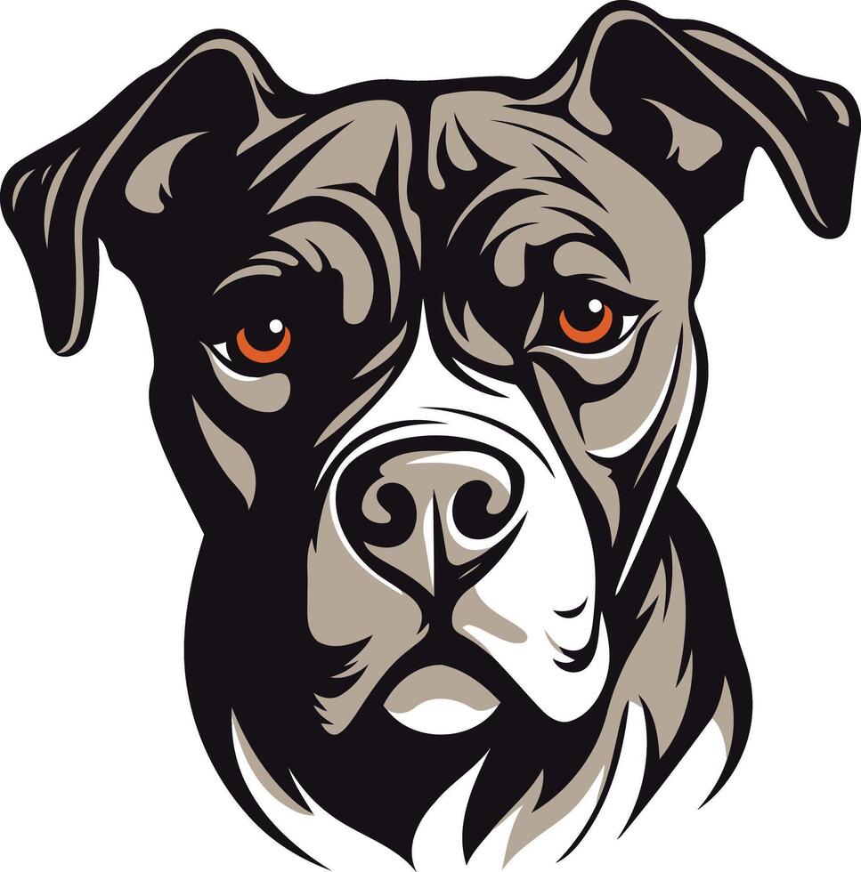 A fierce and powerful bulldog head illustration, perfect for branding, logo design, or any project needing a strong and confident visual vector