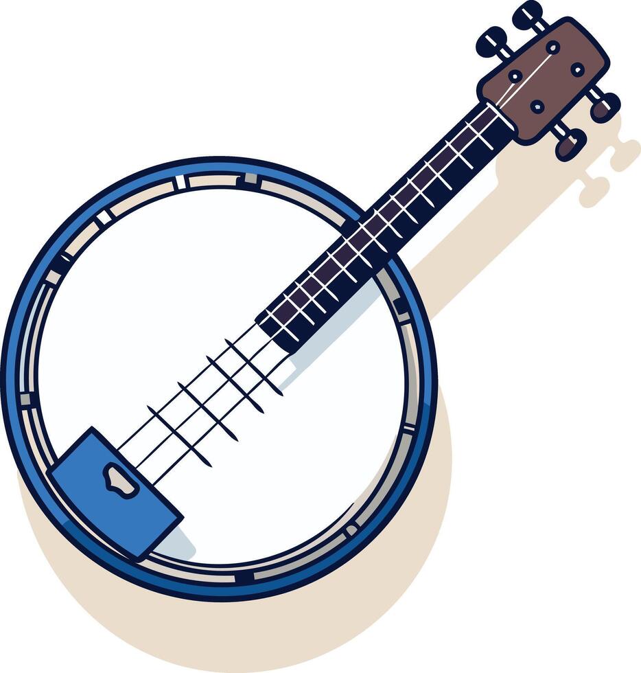 A simple and stylish illustration of a banjo, perfect for music-related projects, websites, and branding vector