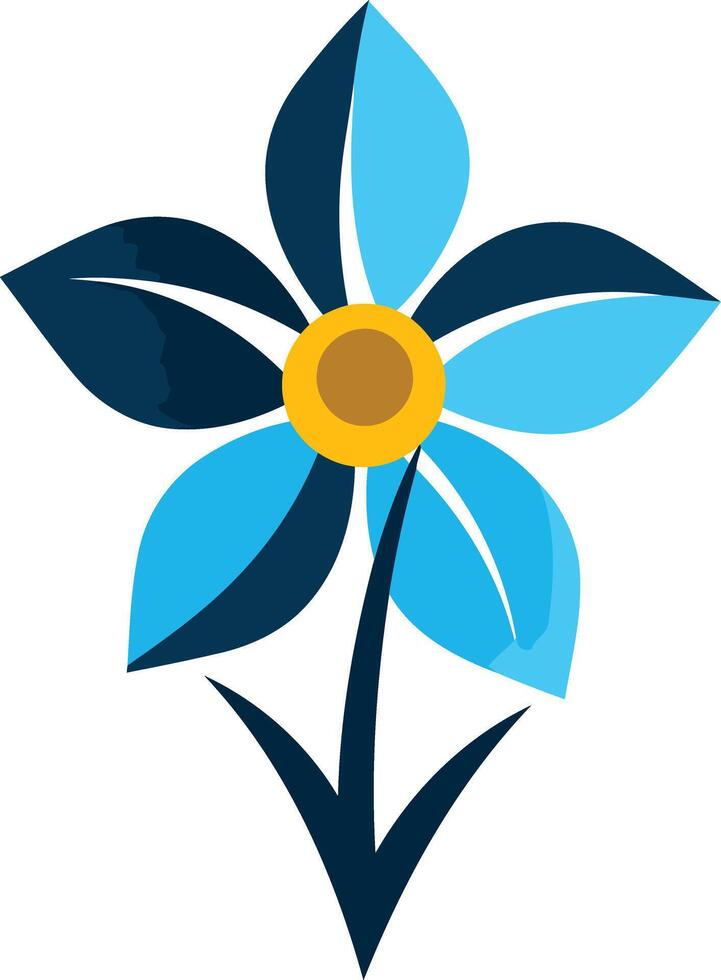 A stylized flower logo in blue and yellow, perfect for a nature-inspired brand vector