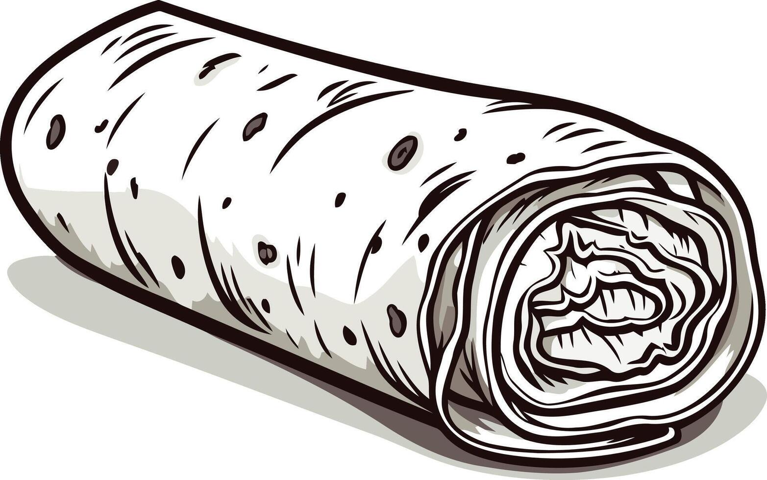 A Rolled Up Burrito Ready to be Enjoyed vector