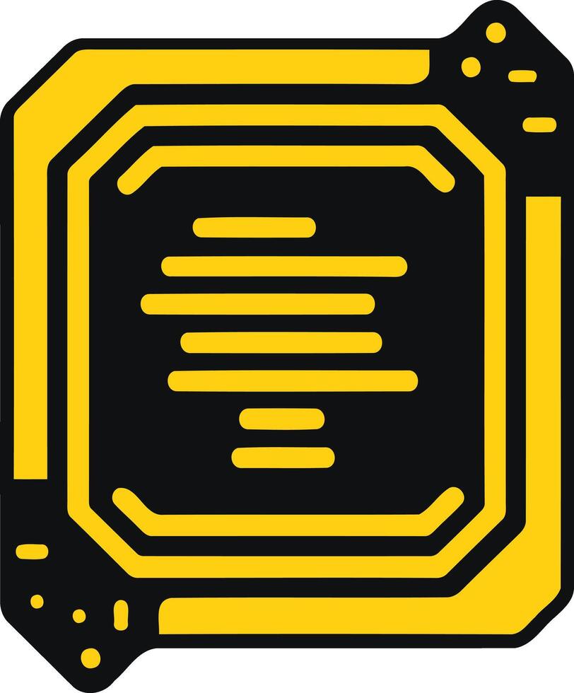 A minimalist, modern logo with a black and yellow color scheme vector