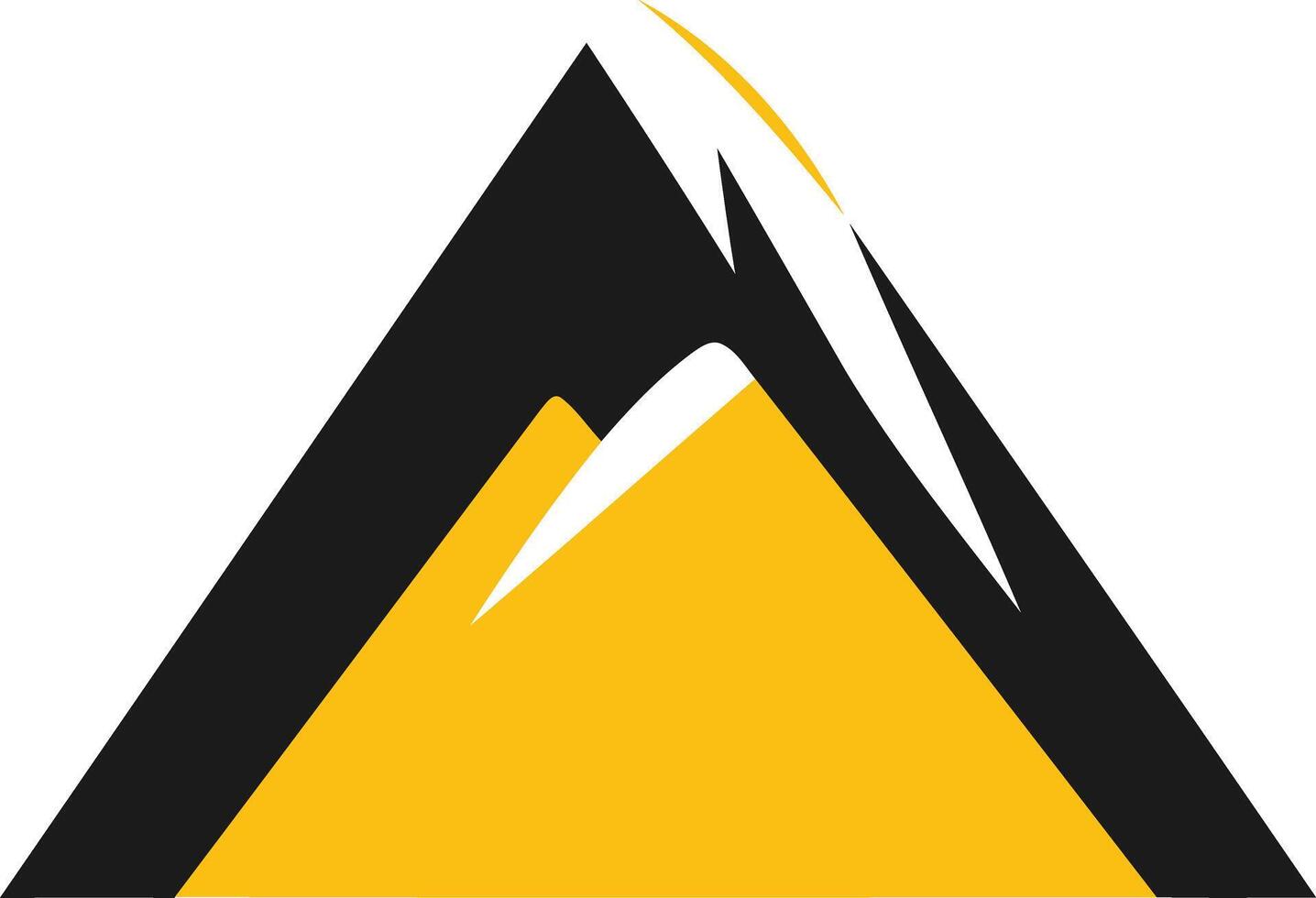 Simple and bold mountain logo, perfect for outdoor brands, adventure companies, or any business seeking a symbol of strength and achievement vector