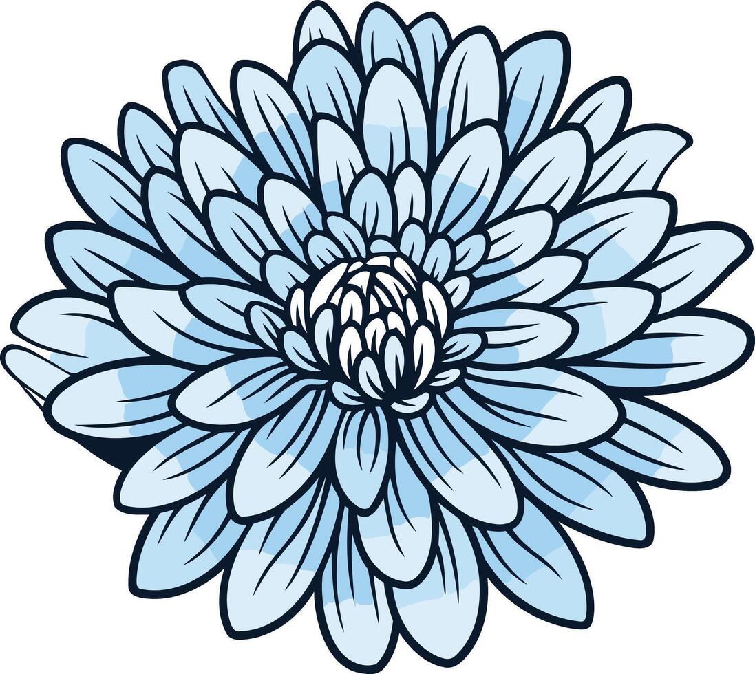 A delicate blue flower with intricate details, perfect for adding a touch of nature and elegance to your designs vector
