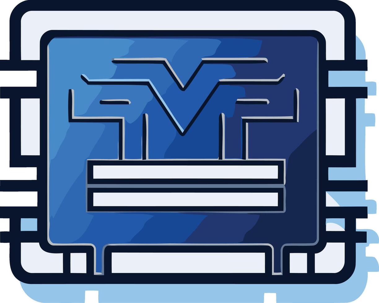Modern, abstract logo design featuring a stylized chip with intricate circuitry vector