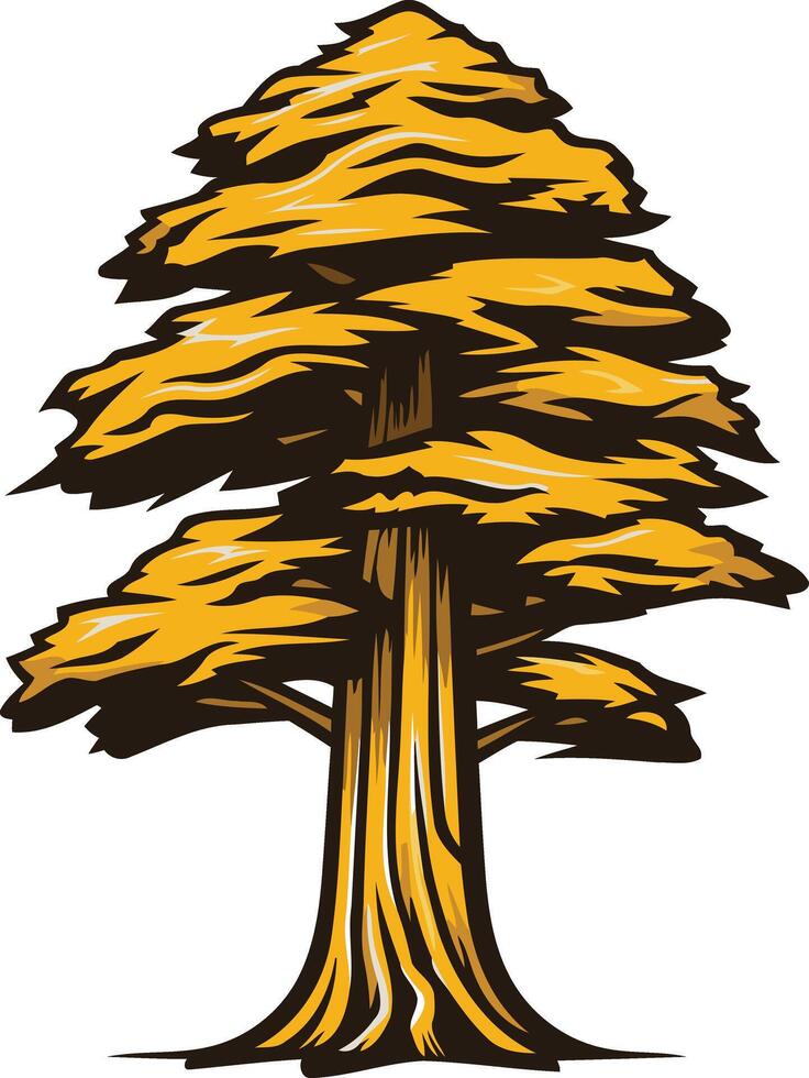 A stylized illustration of a majestic evergreen tree, perfect for environmental, nature, and forestry-related projects vector