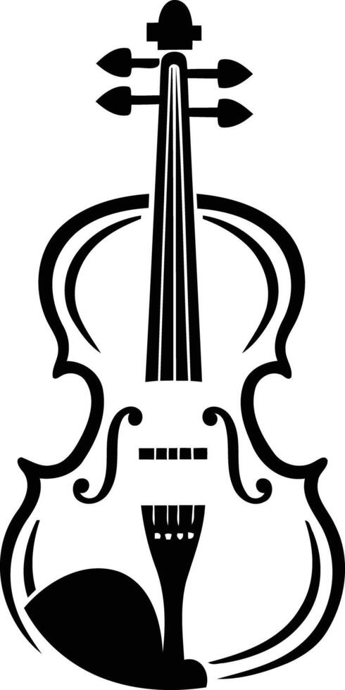 Simple, stylish silhouette of a violin, perfect for music-related projects, branding, and logos vector